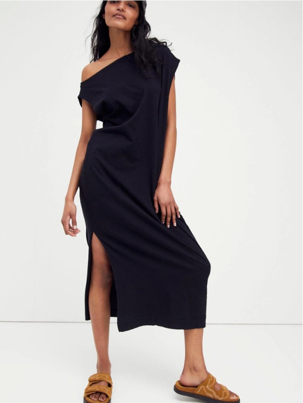 Free People Raquel Midi Dress in Black Lyst sz. L